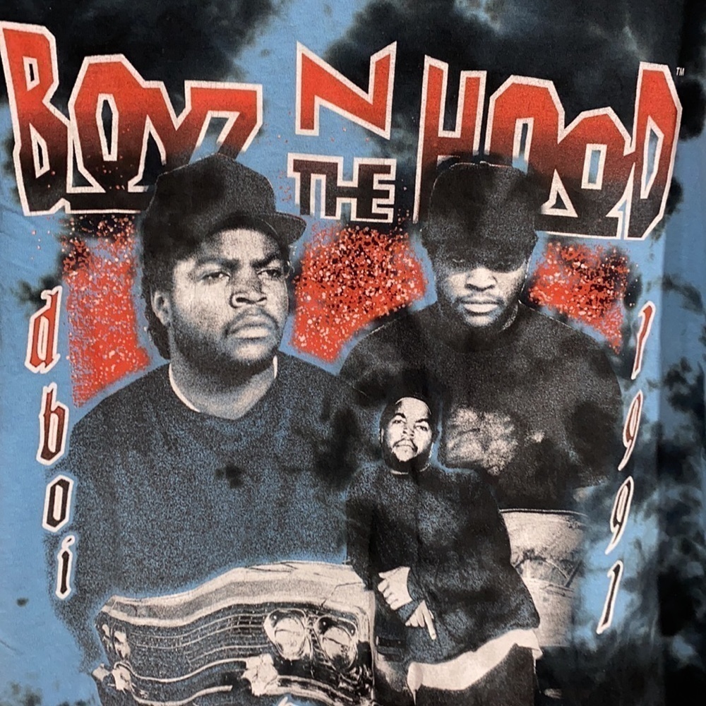 Boys n the hood shirt medium unisex blue black tie dye graphic t